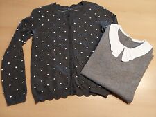 Strickjacke u. Shirt von Jacadi Gr.140 Grau