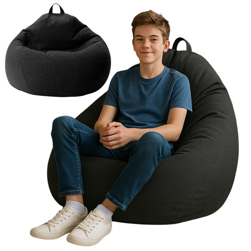 Sitzsack 185l schwarz - schwarz, eco