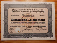 D: Wollgarnfabrik Tittel & Krüger u. Sternwoll-Spinnerei, Bremen, 1934, 1000 RM*