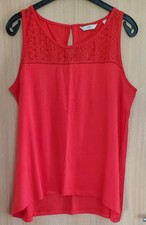 Tchibo Damen Damentop Tunika Damenshirt Ärmellos Spitzensaum Gr. 44-46