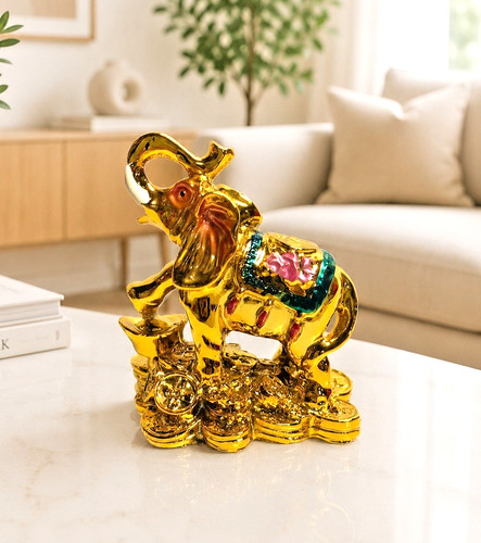 Goldene elefantenfigur auf - goldene,