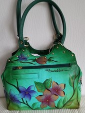 ANUSCHKA® Shopper echt Leder 3 Hauptfächer handbemalt