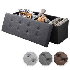 Sitzhocker Stauraum Sitzbank faltbar Truhen Aufbewahrungsbox Leinen XXL #11dgr