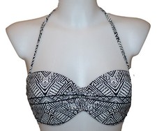 BIKINI BIKINIOBERTEIL PW MOLDED WIRE BANDEAU TOP SCHWARZ WEISS 8A8530 Gr. 38 C