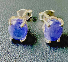 Ohrstecker Tansanit Oval 925er