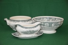 Villeroy & Boch - Design: Burgenland grün - 3 Service-Teile - Schüsseln/Sauciere