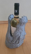 Krokodil Flaschenhalter silberfarben Mottoparty