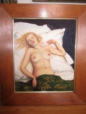 FEINES ALTES AKT-ÖLGEMÄLDE