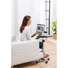 Beistelltisch Komfort auf Rollen stufenlos höhenverstellbar zwei Ablageflächen 
