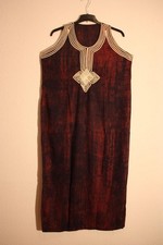 Trägerkleid Hauskleid Strandkleid weinrot mit weißem Besatz Orient Tunesien   #2