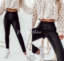 PUSH UP Matt Leder Optik Hosen