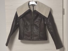 Damen Lederimitatjacke im Pilotenlook in Größe 36 und in Braun