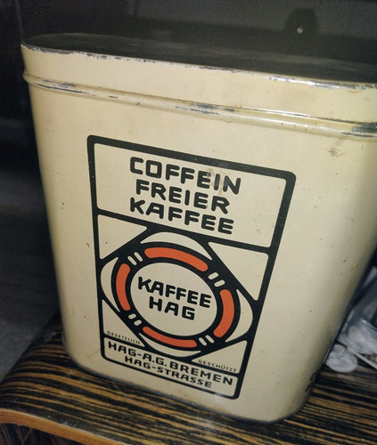Antike blechdose coffein - antike,