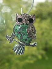 EULE  RUBIN in FUCHSIT   Anhänger     NEU!