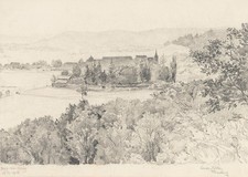 E. NÖBBE (1882-1948), Landschaft bei Bucy-le-Long,  1918, Bleistift Realismus