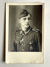 Org.Portrait Unteroffizier Foto EK Ostmedaille VWA Sturmabzeichen Feldgrau Mütze