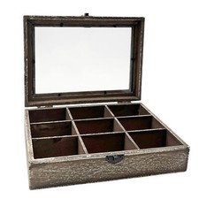Teebeutel Organizer Holz Dunkelbraun ca. 24 cm Küche Büro Teebox Geschenk 