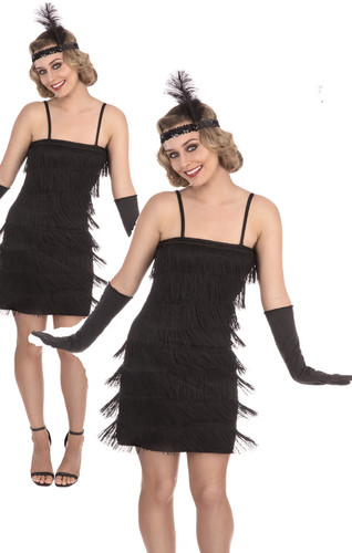 Damen schwarz flapper kostüm - flapper,