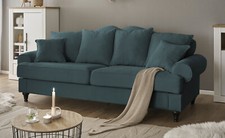 Sofa in blaugrün Couch 3,5-Sitzer Sofagarnitur Loungesofa breit 230 cm Adelina