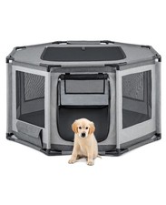 B-Ware: lionto Welpenauslauf aus Oxford-Gewebe, 112x112x72 cm, grau