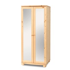 Claudia Kleiderschrank Spiegelschrank | 2-Türig mit Kleiderstange | 100% Bio Kie