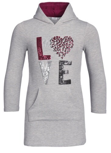 Graues sweatkleid hoodie - sweatkleid,