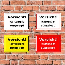 Schild Vorsicht Rattengift ausgelegt! - in 4 Größen - S00100-146