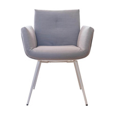 COR Stuhl Alvo Stoff 9574 Weiß Grau Schale Kunststoff Weiß Gestell 