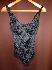 Damen Body Schwarz grau Gr. 90D Luwa mit verstellbaren träger