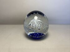 Paperweight | Briefbeschwerer Glas Kugel | Vintage Weiß Blau #G5