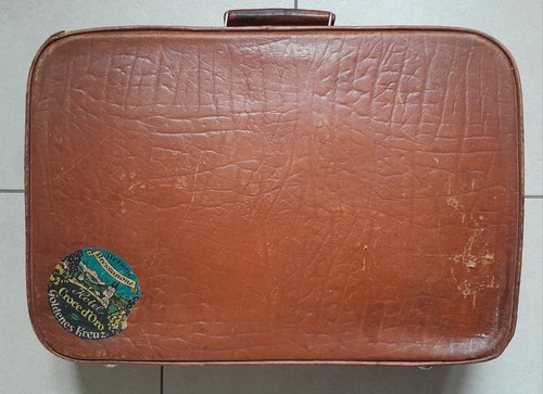 Vintage koffer leder oldtimer - vintage,