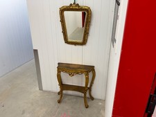 Beistelltisch Konsolentisch + Wandspiegel Gold Facettenschliff Flur Konsole Set