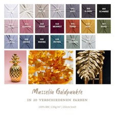 Musselin Meterware Punkte Gold