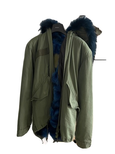 Parka army echt waschbär - m,