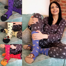 Socke Snob - Damen flauschig rutschfest niedlich Neuheit Tierdesign Hausschuhe Socken