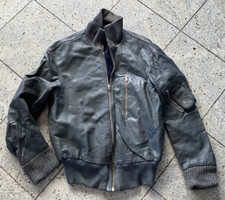 Alte Leder Luftwaffen Jacke grau abgeändert Sammlerstück Uniform ab2WK BW
