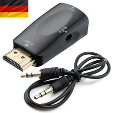 HDMI Auf zu VGA Stecker HD 1080p Adapter Konverter AUX Audio Video Kabel Laptop