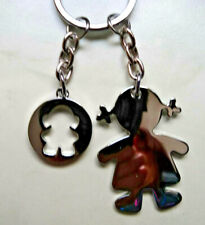 Schlüsselanhänger 2fach mit Einkaufswagenchip Motiv Frau Metall EKW Mitgebsel