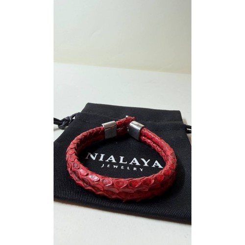 Nialaya rotes lederarmband 925 - rotes,