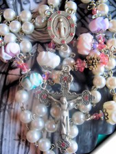 Handmade Pearl  Rosary with