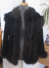 Christian Dior,  schwarze Jacke, Samt und Federn, Gr.42, Top-Zustand