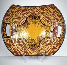 Schale, Keramik, Etaki, Safi, Rechteckig, Gewölbt, 80er, 2 Handhaben, Marokko ?