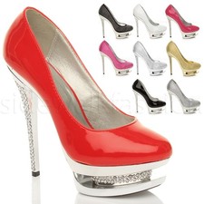 Damen Ladies Strass Metallic