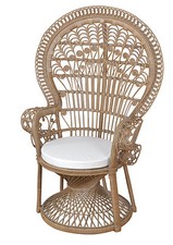 Pfauenthron grau Rattansessel Sessel Rattanstuhl hochwertig modern design neu