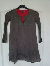 Shrinking Violet GIRL Kleid 7 122 Mädchen Tunika langarm Spitze GRAU TAUPE