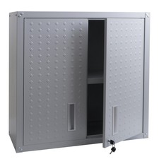 B-Ware Hängeschrank MCW-O52, abschließbar Stahl 77x77x31cm, hellgrau