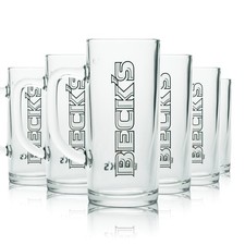 6x Becks Glas 0,4l Bier Krug