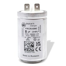 Kondensator AEG 125002033/4 8µF 425/475V mit Steckfahnen für Wäschetrockner