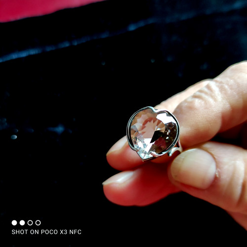 Ring mit großem rauchtopas - mit,