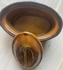 Emile Henry Ovale Steinzeug Backofen-Terrine mit Deckel braun 26 X 16,5 cm Oben